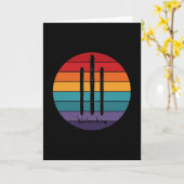 Carte Retro Waterski - Ski nautique (Fleur jaune)