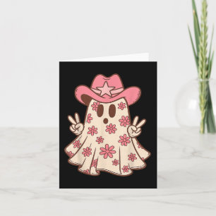 Carte Retro Western Halloween Cowboy Cowgirl Ghost Boo P