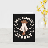 Carte Retro Western Halloween Cute Ghost Funny Boot Scoo (Fleur jaune)