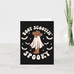 Carte Retro Western Halloween Mignon Fantôme Drôle Boot