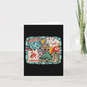 Carte Retro Western Rodeo Cowboy Giddy Up Turquoise