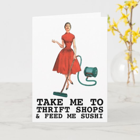 Carte RETRO WIFI THRIFT SHOPS & SUSHI FUNNY Cards (Fleur jaune)