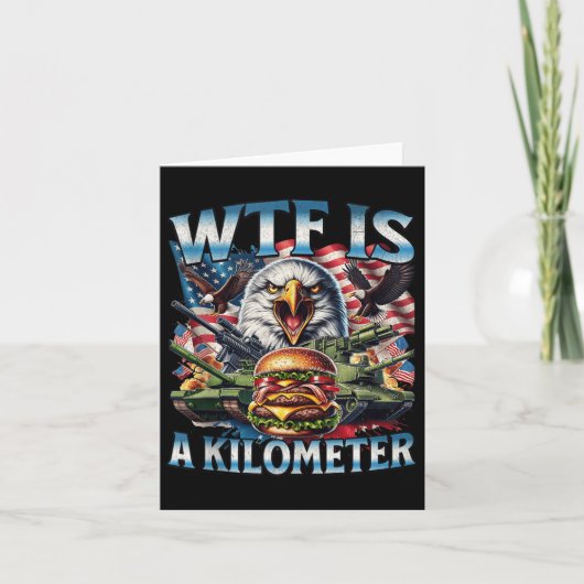 Carte Retro Wtf Est Un Kilomètre Drôle Patriotique Améri (Devant)