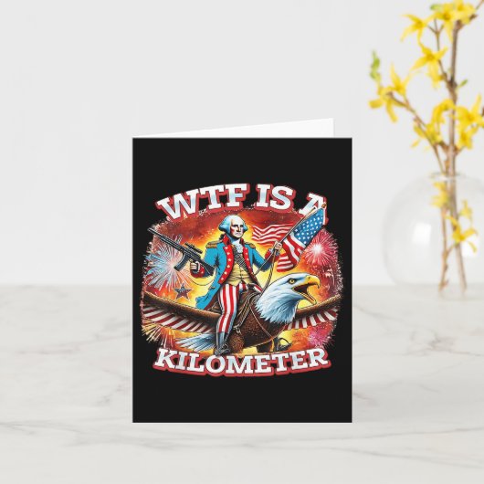Carte Retro Wtf Est Un Kilomètre Drôle Patriotique Améri (Fleur jaune)