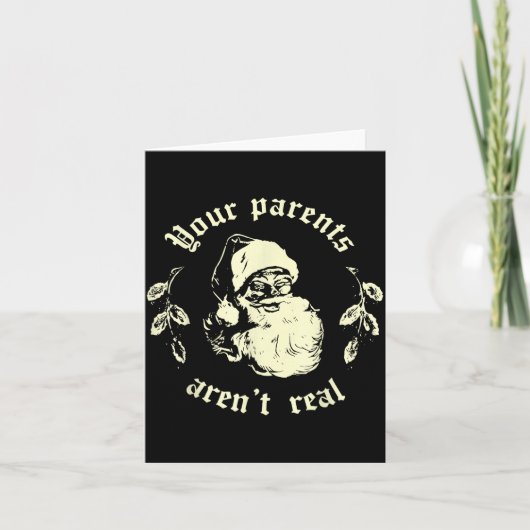 Carte Retro Your Parents Aren't Real Santa Funny Christm (Devant)