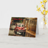 Carte RetroMobile rouge. Mineur de Morris (Fleur jaune)