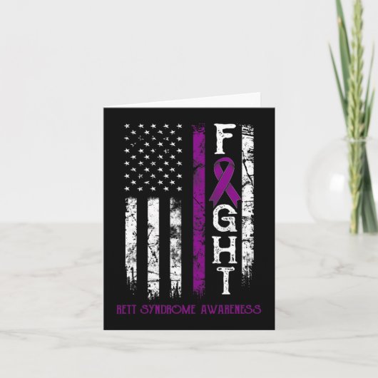 Carte Rett Syndrome Guerrier Us Drapeau Décerné Syndrome (Devant)
