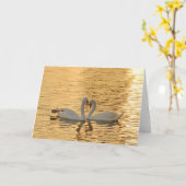 Carte Réunion de couples de cygne à la photographie de (Fleur jaune)