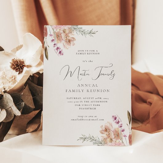 Carte Réunion de famille aquarelle boho magnifique