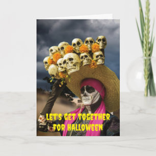 Carte Réunissons-nous pour Halloween.