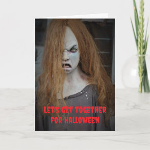 Carte Réunissons-nous pour Halloween.