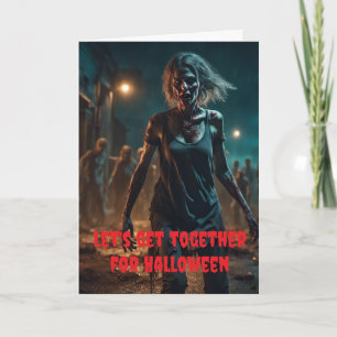Carte Réunissons-nous pour Halloween.