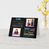 Carte Réussite à l'examen COLLAGE DE PHOTOS Félicitation (Fleur jaune)