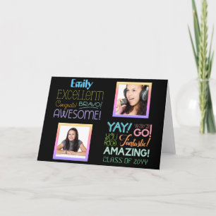 Carte Réussite à l'examen COLLAGE DE PHOTOS Félicitation