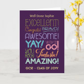 Carte Réussite à l'examen GCSE Félicitations Personnalis (Fleur jaune)