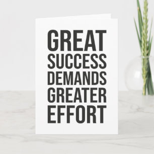 Carte Réussite Exige Effort - Gymnase, Hustle, Succès