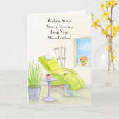 Carte Revalidation de fracture de fatigue - béquilles et (Fleur jaune)