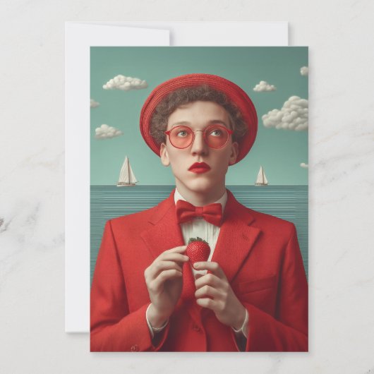 Carte Rêve de fraises en rouge (Devant)