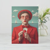 Carte Rêve de fraises en rouge (Debout devant)
