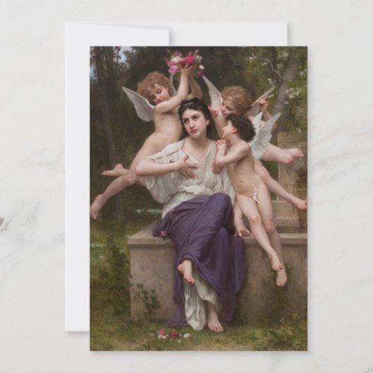 Carte Rêve de printemps, par Bouguereau (Devant)