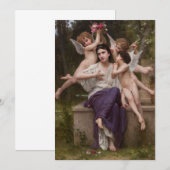 Carte Rêve de printemps, par Bouguereau (Devant / Derrière)