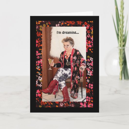 Carte Rêve humoristique d'un Noël blanc (Devant)