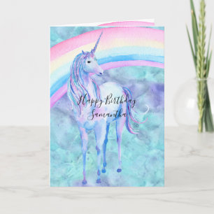 Carte Rêve pourpre de licorne d'Aqua