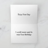 CARTE "RÉVEILLEZ-MOI DANS LE TEMPS" DIT L'ANNIVERSAIRE E (Intérieur)