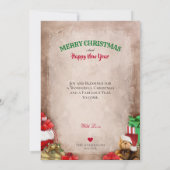 Carte Réveillon de Noël rustique, Famille Rough Collie - (Dos)