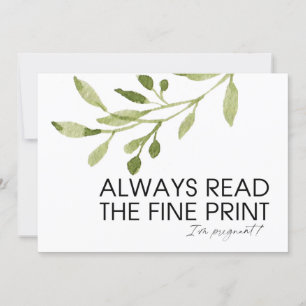 Carte Révélation amusante de grossesse Je suis enceinte