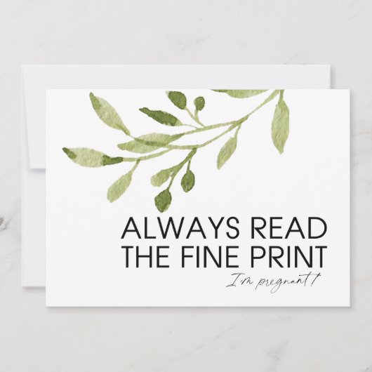 Carte Révélation de grossesse amusante Je suis enceinte (Devant)