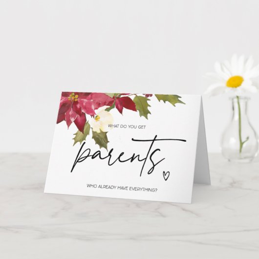 Carte Révélation De Grossesse De Noël Pour Mes Parents (Petite plante)