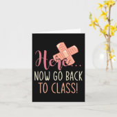 Carte Revenez À La Classe Infirmière Fun School Nurse (Fleur jaune)