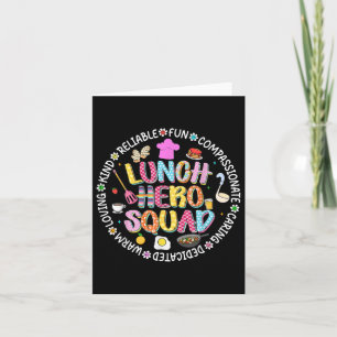 Carte Revenir À L'École Déjeuner Lady Squad Cafétéria C