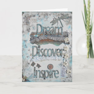 Carte Rêver, Découvrir, Inspirer Collage Art