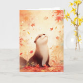 Carte Rêverie Automnale de Loutre (Fleur jaune)