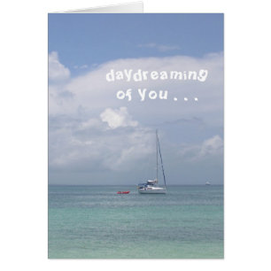 Carte, "rêverie de vous" (bateau sur les Caraïbe