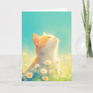 Carte Rêverie du chat orange