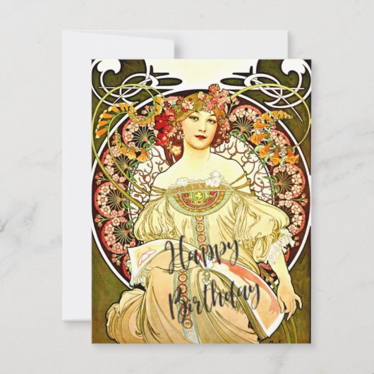 Carte Rêverie, peinture d'art fin, voeux d'anniversaire (Devant)