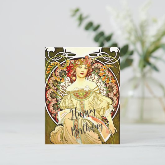 Carte Reverie, peinture d'art, voeux d'anniversaire (Debout devant)