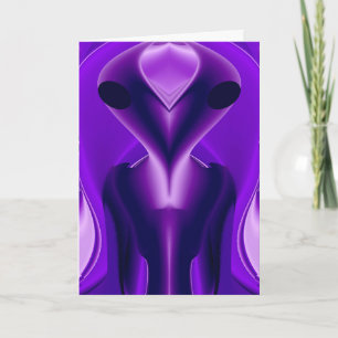 Carte Rêves arc-en-ciel violet 3D, Alien