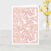 Carte Rêves de papillons (Pêche) vierges (Fleur jaune)