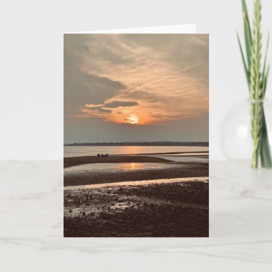 Carte Rêves du coucher du soleil Salutation blanche (Devant)