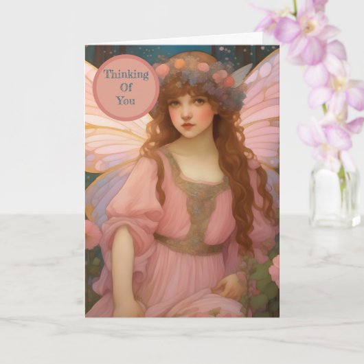 Carte Rêves Enchanteurs : Un Portrait De Fée Rose Whimsi (Orchidée)