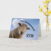 Carte Reviens Bientôt Avec Les Moutons Fous (Fleur jaune)