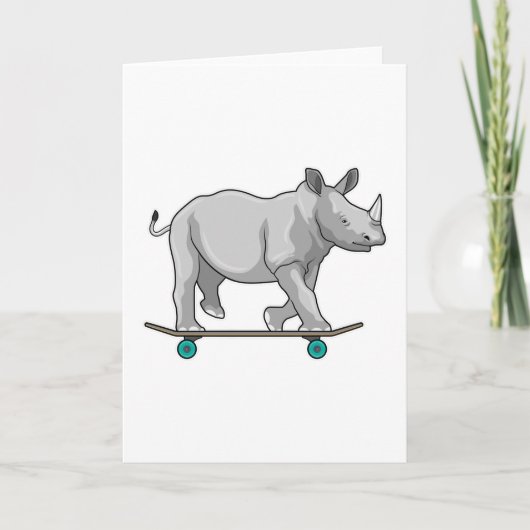 Carte Rhino en patinage avec skateboard (Devant)