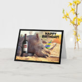 Carte Rhino - Fête comme un Winoceros Anniversaire (Fleur jaune)