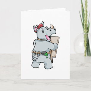 Carte Rhinocéros à Peinture avec Couleurs