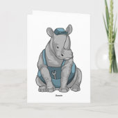 Carte Rhinocéros artisan avec clé à écrou (Dos)