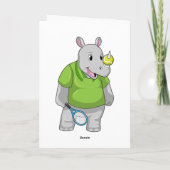 Carte Rhinocéros au tennis avec balle de tennis (Dos)
